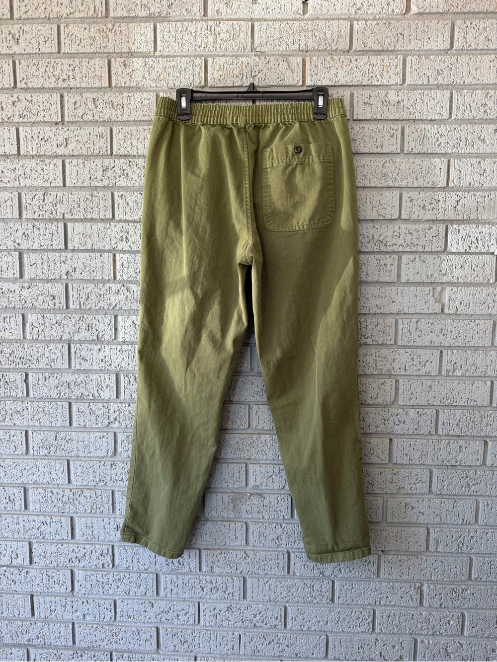 Outerknown Beach Jeans Organic Cotton Elastic Waist Trousers Olive Green Medium
